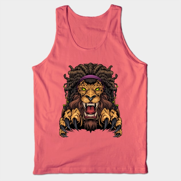 Lion with Dreadlocks Tank Top by FlylandDesigns